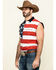 Image #3 - Cody James Men's American Flag Bubba Sleeveless Western Shirt , Red, hi-res