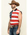 Image #3 - Cody James Men's American Flag Bubba Sleeveless Western Shirt, Red, hi-res