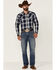 Image #2 - Cody James Men's Transfer Large Plaid Long Sleeve Snap Western Shirt , Navy, hi-res