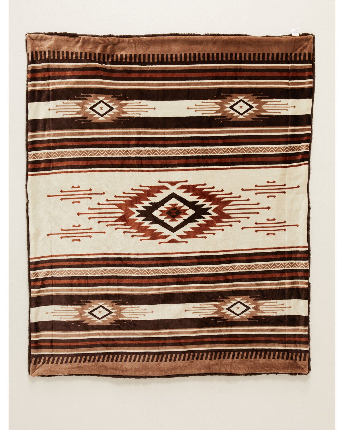Image #2 - Boot Barn Prescott Southwestern Print Faux Fur Blanket, Black, hi-res