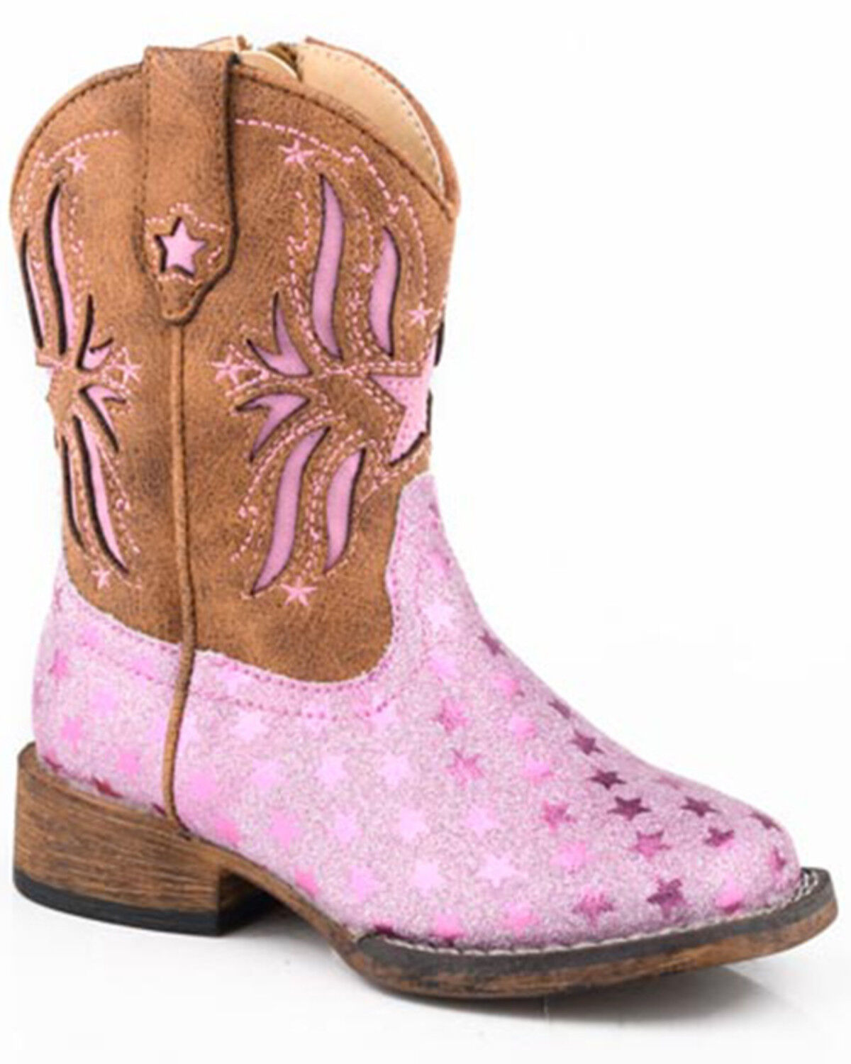 Image #1 - Roper Toddler Girls' Starlet Western Boots - Broad Square Toe, , hi-res