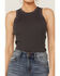 Image #2 - Panhandle Women's Solid Ribbed Bodycon Tank, Black, hi-res