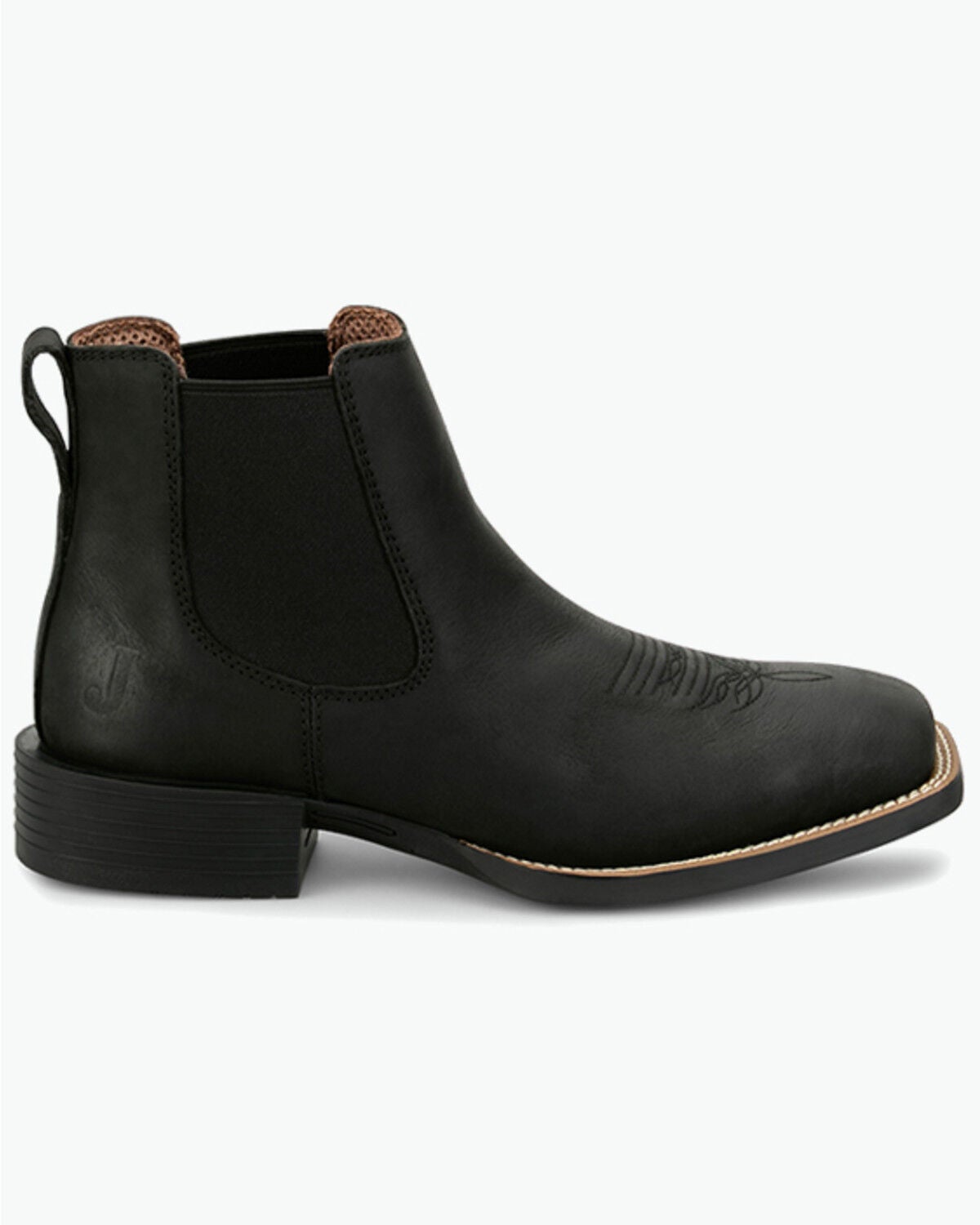 Image #2 - Justin Men's Stampede Norman Chelsea Boots - Broad Square Toe, Black, hi-res