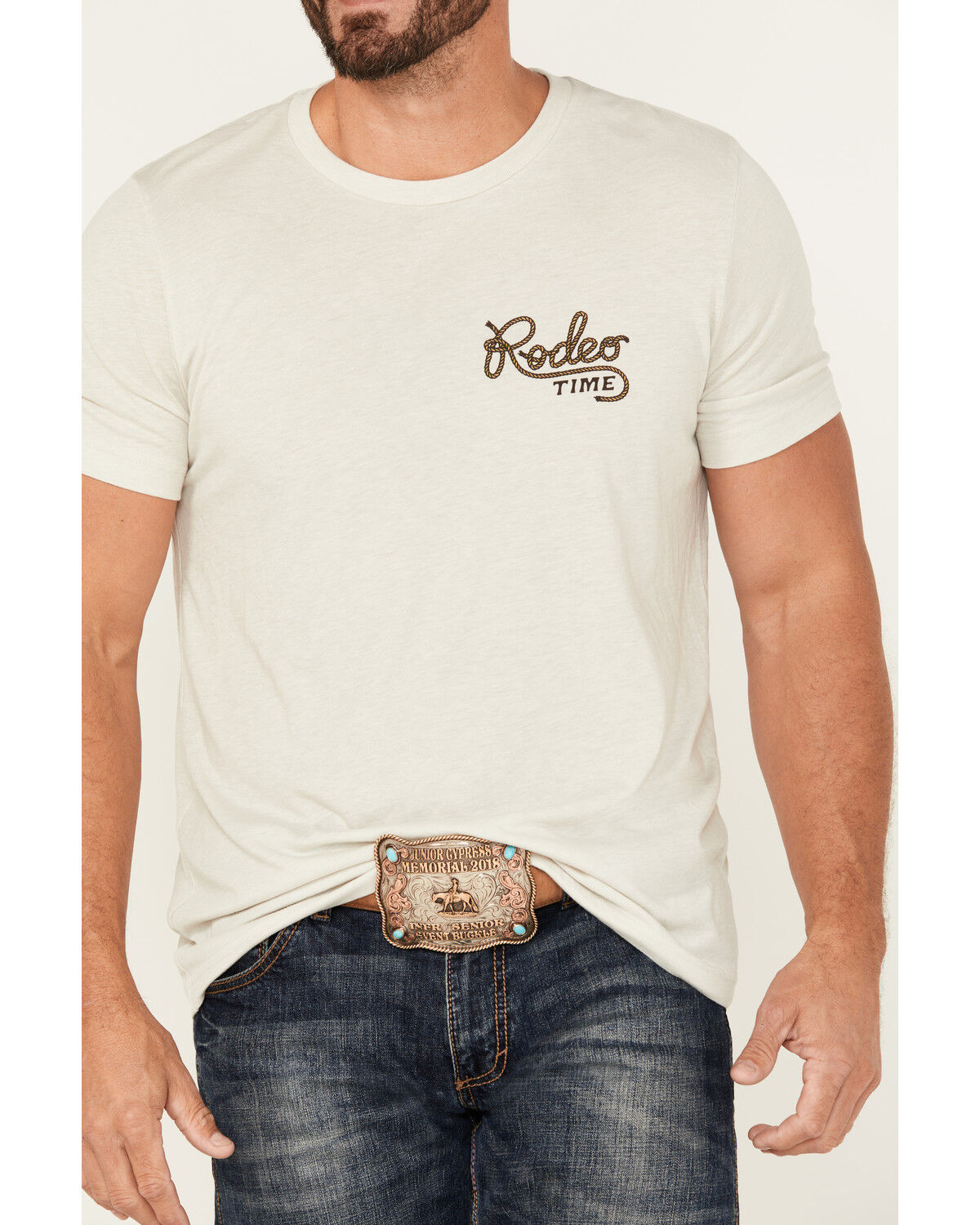 Image #4 - Rodeo Time Men's Rope Short Sleeve Graphic T-Shirt, White, hi-res