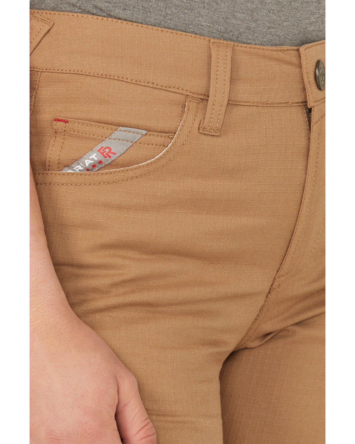 Image #2 - Ariat Women's FR Duralight Ripstop Straight Work Pants, Khaki, hi-res
