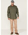 Image #2 - Hawx Men's FR Plaid Print Woven Long Sleeve Button-Down Work Shirt , Olive, hi-res