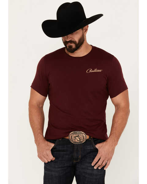 Image #1 - Pendleton Men's River Logo Short Sleeve Graphic T-Shirt, Maroon, hi-res