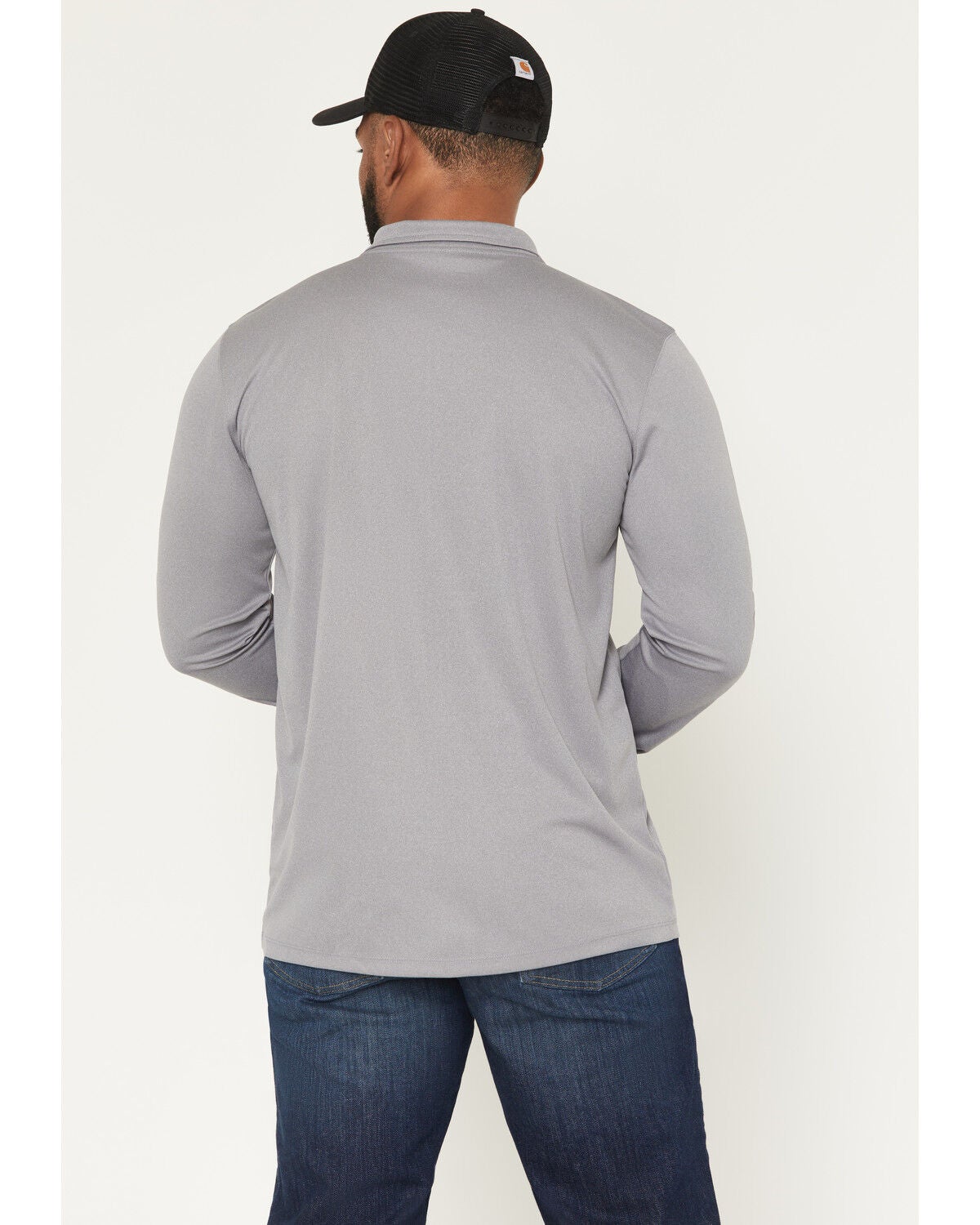 Image #4 - Carhartt Men's Force Sun Defender&trade; Lightweight Solid Quarter Zip Pullover, Steel, hi-res