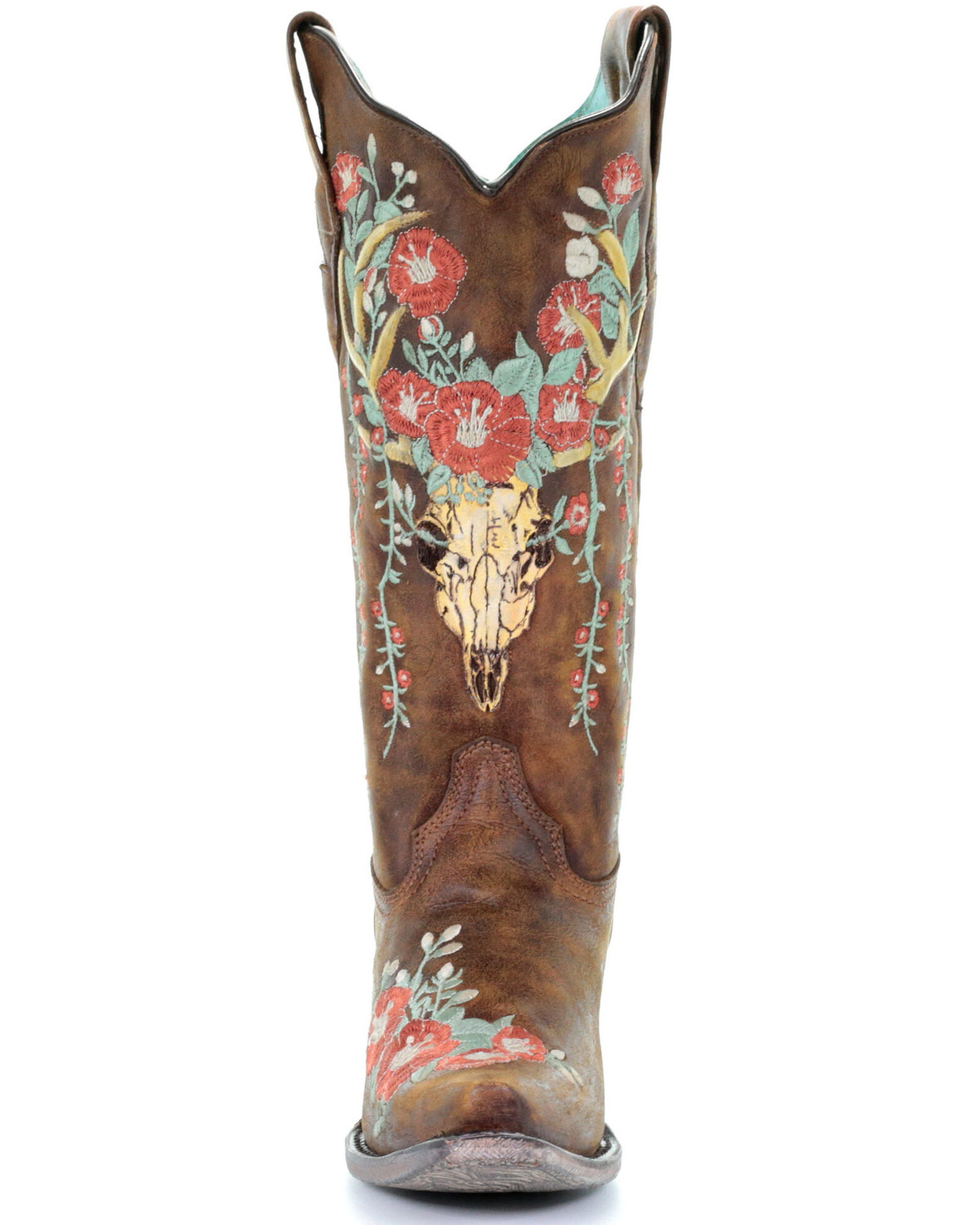 Image #5 - Corral Women's Deer Skull Western Boots - Snip Toe, Tan, hi-res