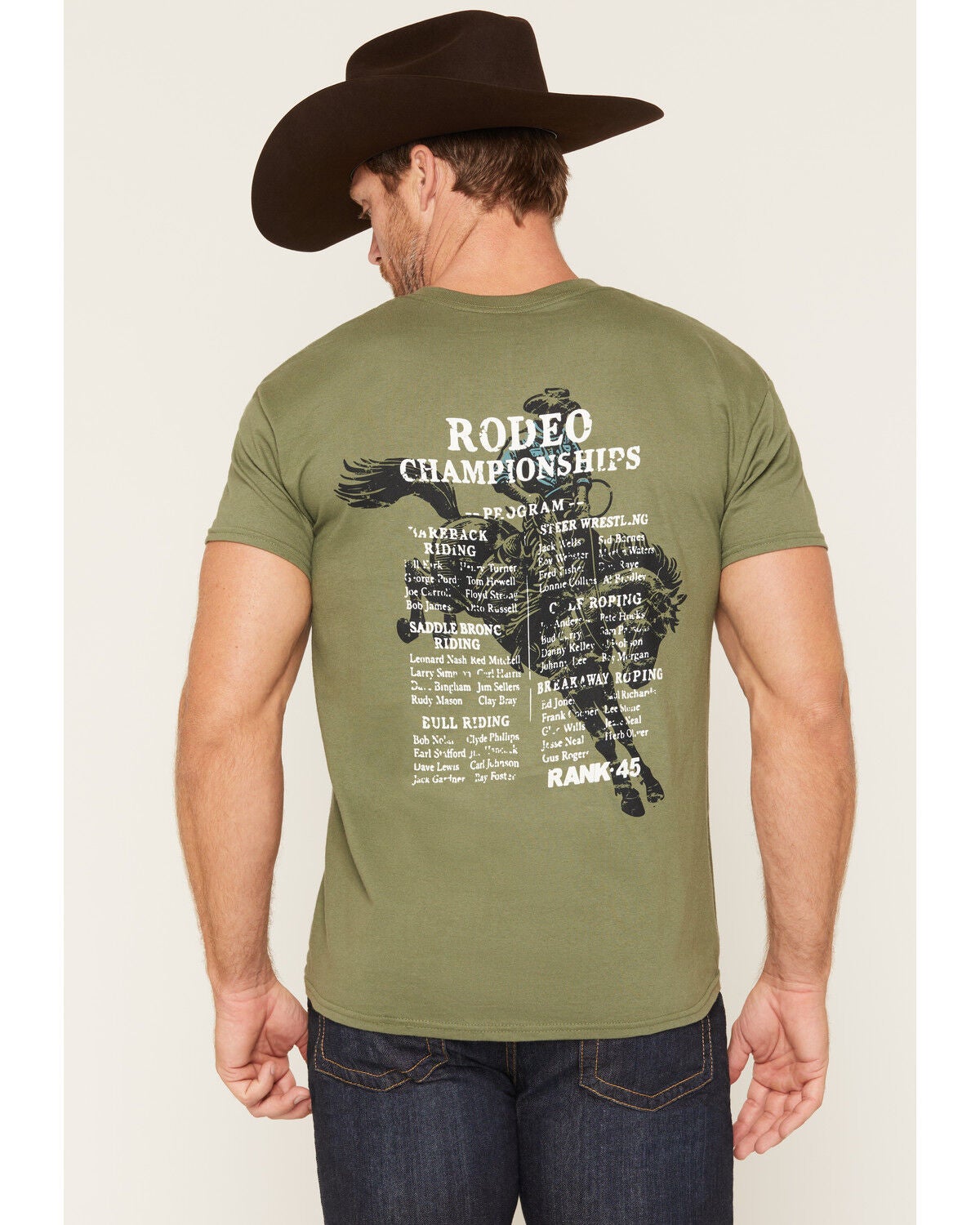 RANK 45&reg; Men's Get with the Program Short Sleeve Graphic T-Shirt, Olive, hi-res