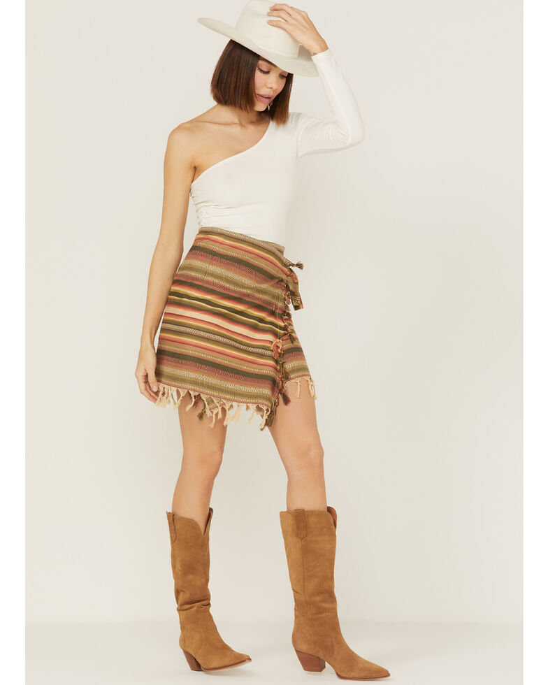 Tasha Polizzi Women's Monument Valley Serape Wrap Fringe Skirt, Multi, hi-res