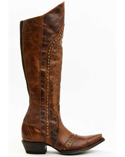 Image #3 - Idyllwind Women's Straight Up Orix Goat Studded Leather Tall Western Boots - Snip Toe , Brown, hi-res