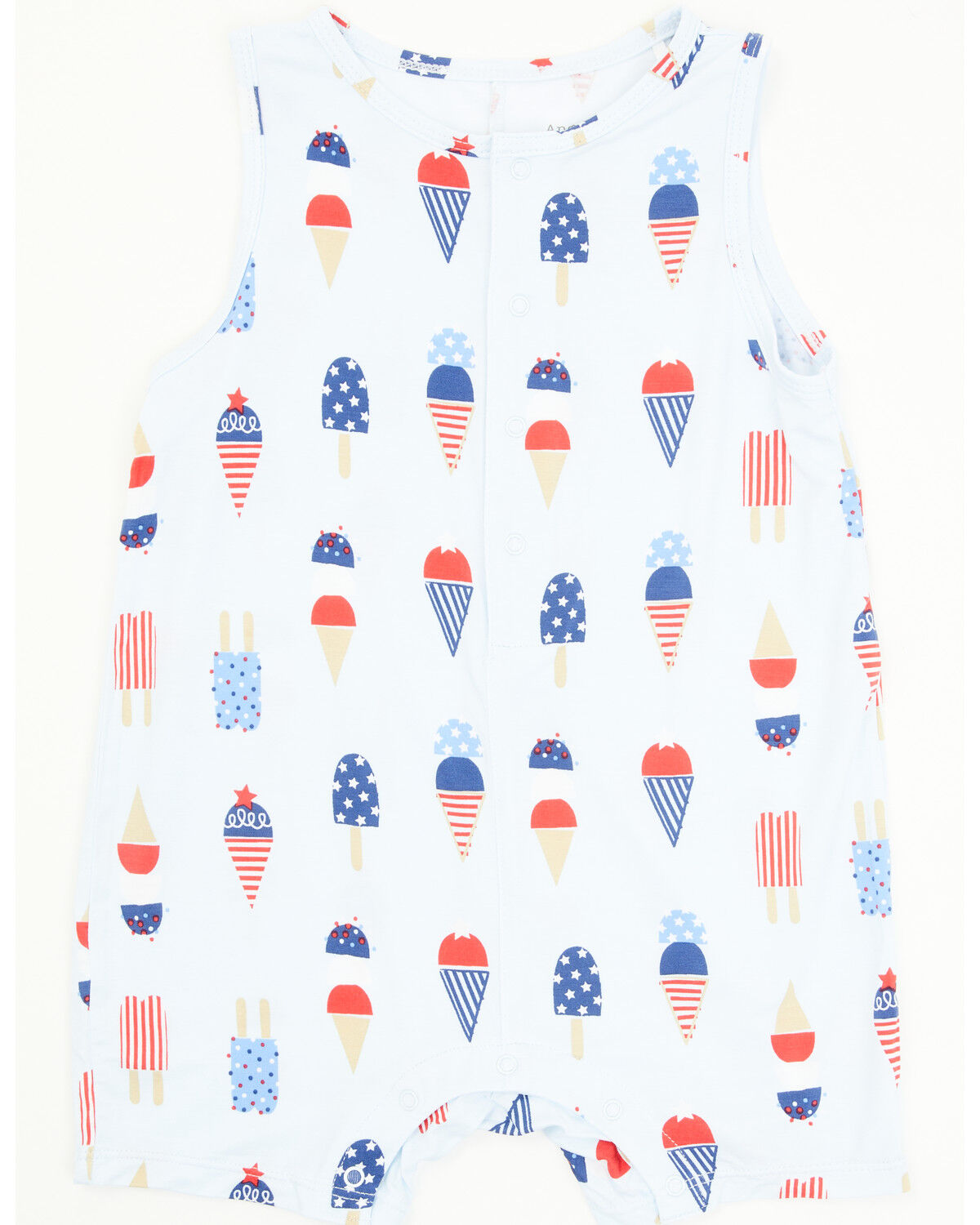 Image #1 - Angel Dear Infant Boys' American Ice Cream Shortie Sleeveless Snap Onesie, Blue, hi-res