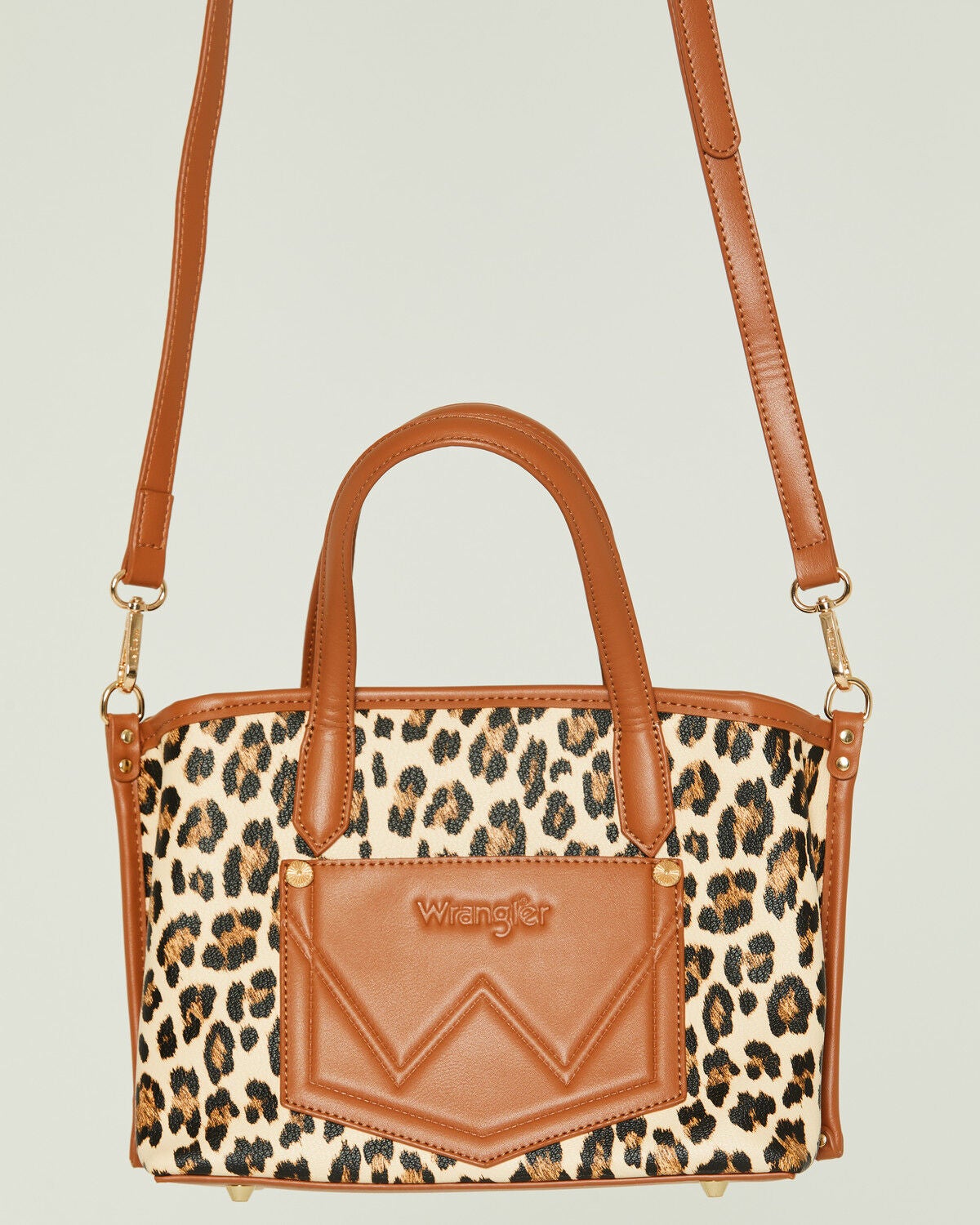 Image #3 - Wrangler Women's Boot Barn Exclusive Leopard Print Handbag, Brown, hi-res