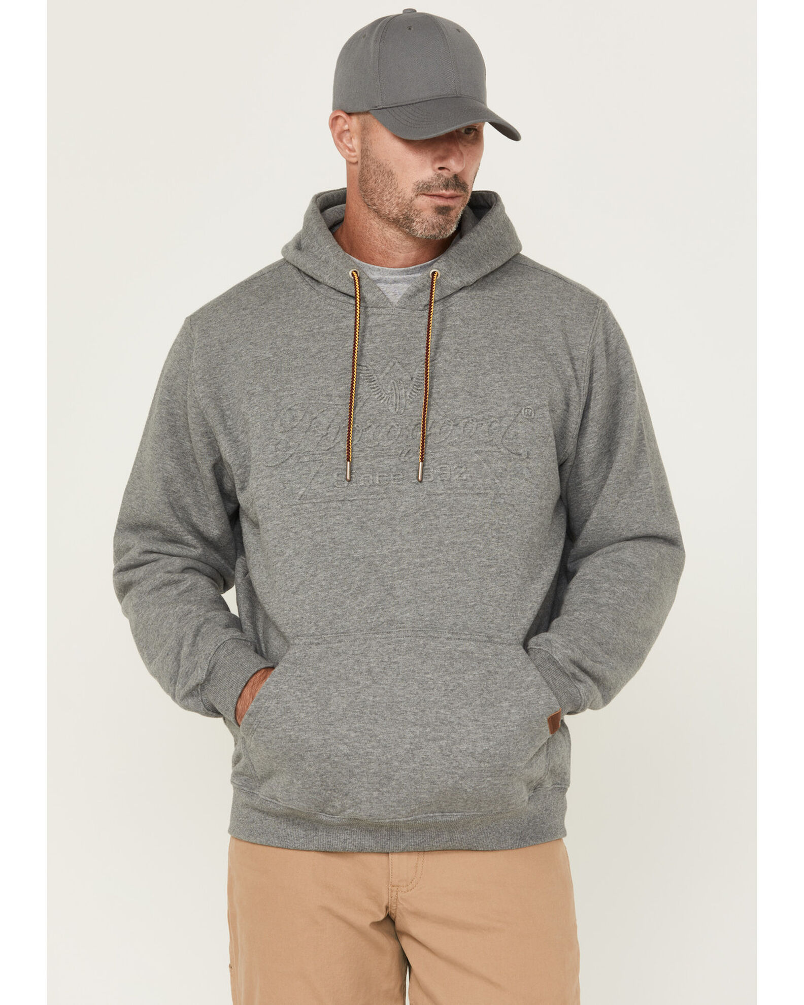 Embossed logo hooded sweatshirt shop