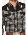 Image #3 - Ely Walker Men's Duck Embroidered Plaid Print Long Sleeve Pearl Snap Western Shirt, Black, hi-res