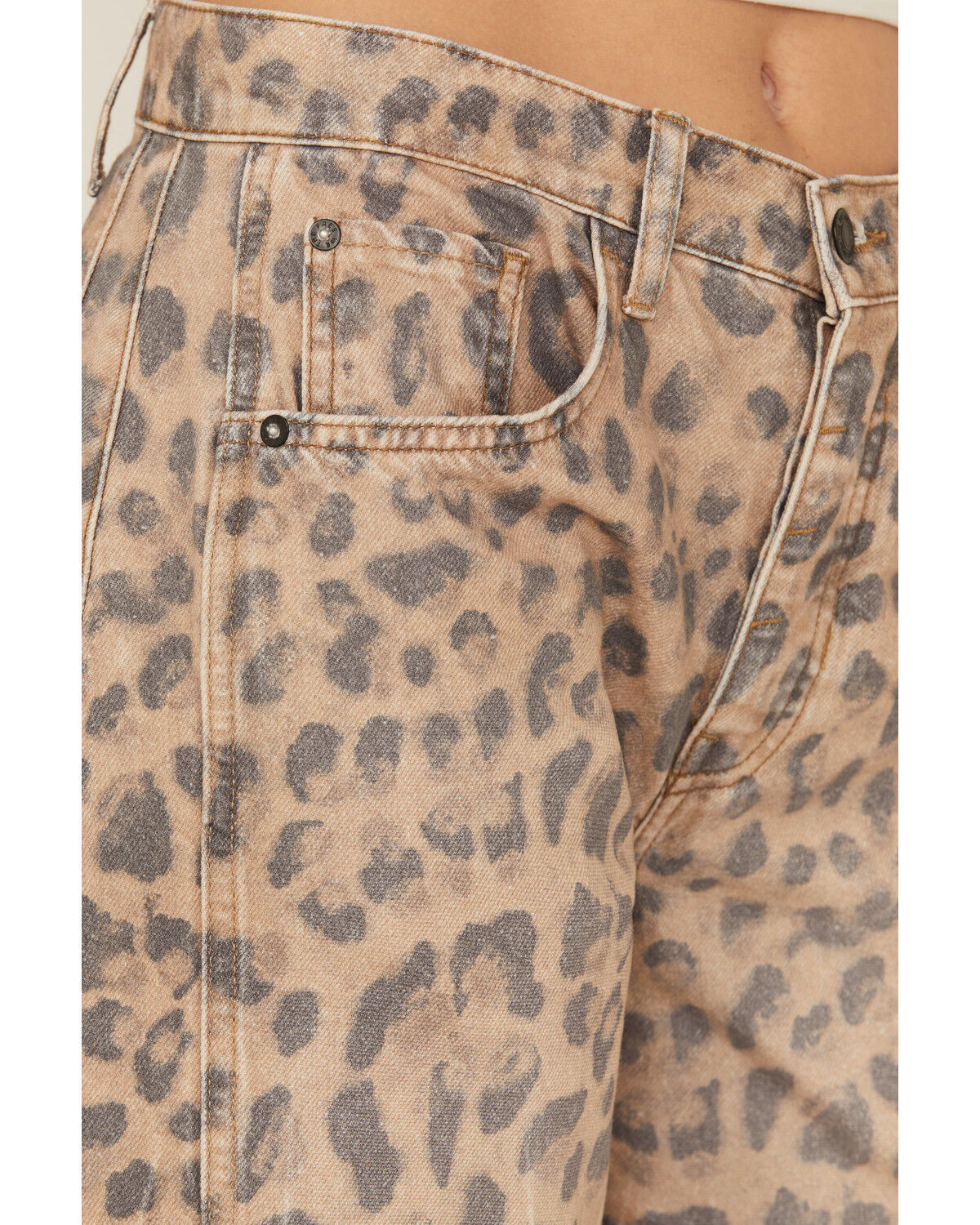 Image #2 - Free People Women's Good Luck Leopard Printed High Rise Barrel Jeans, , hi-res