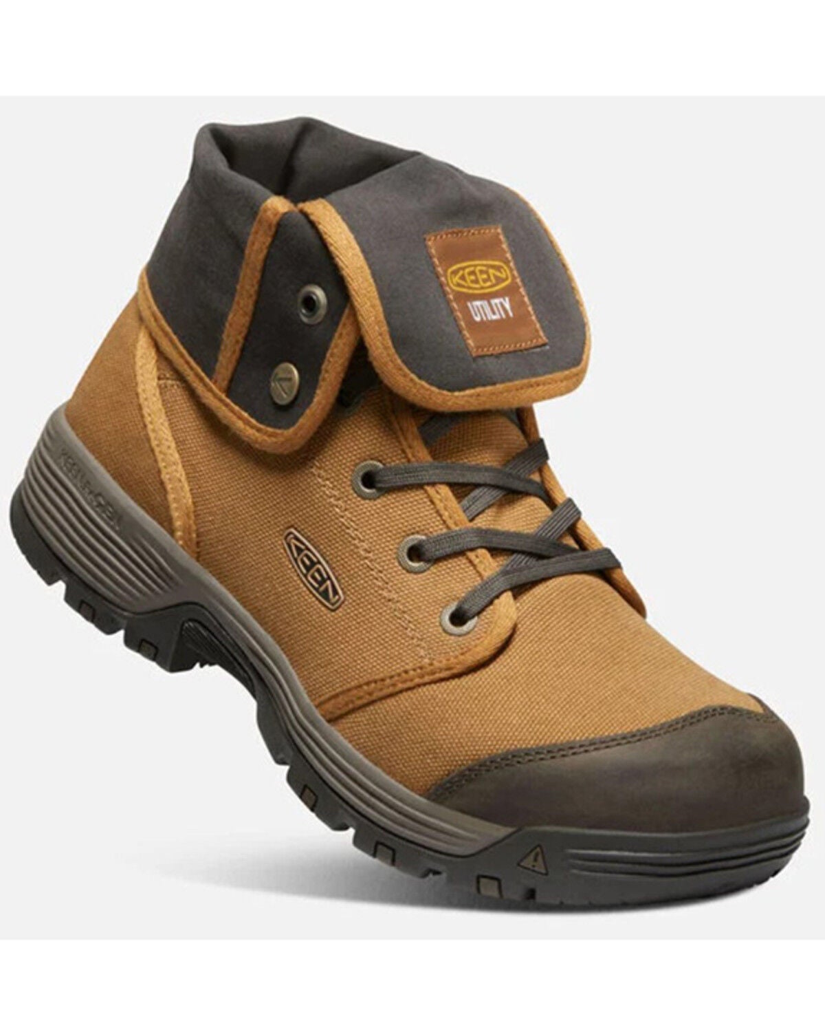 Keen Men's Roswell Mid Lace-Up Work Boots - Soft Toe, Brown, hi-res