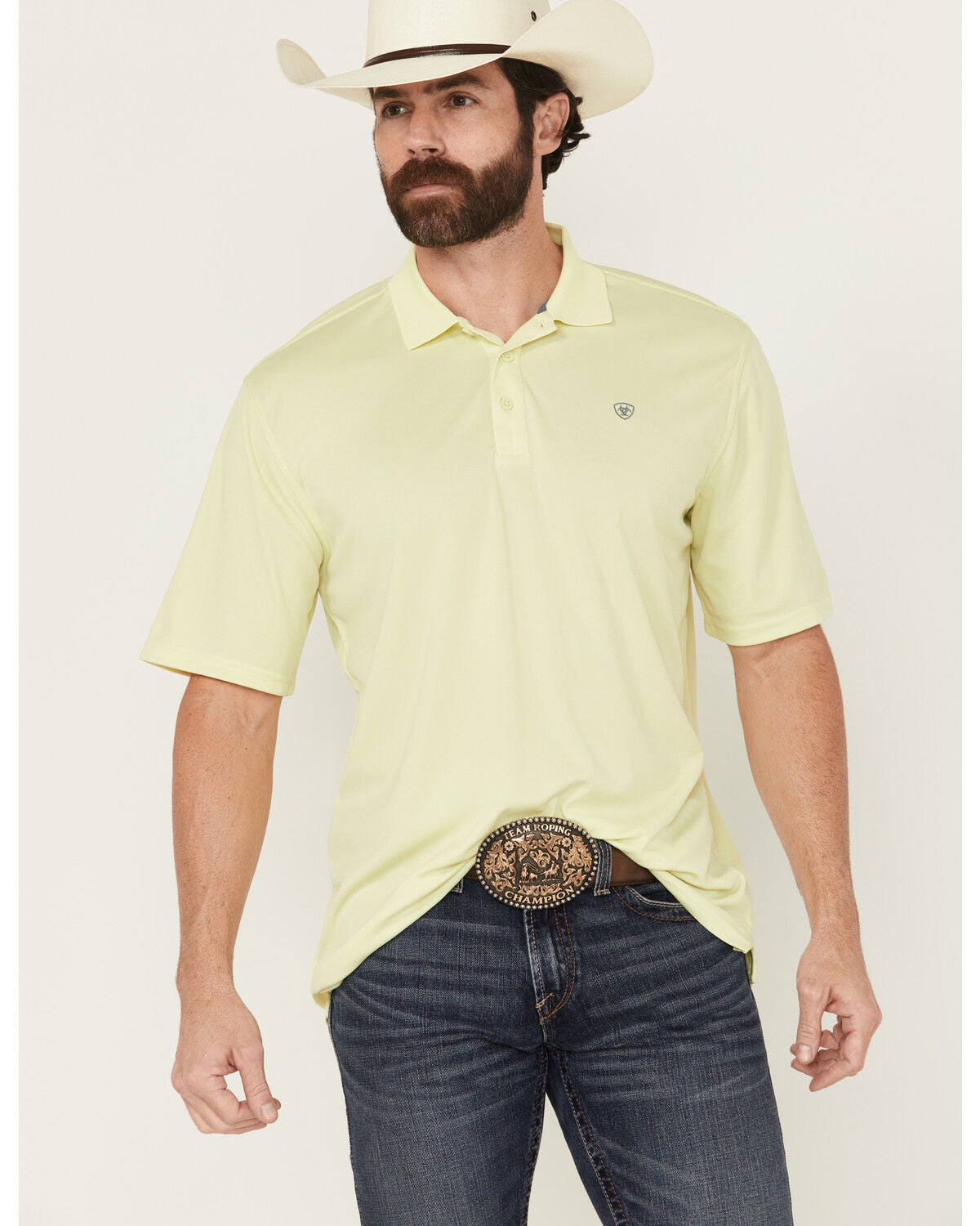 Ariat Men's Short Sleeve Tek Polo, Seafoam, hi-res