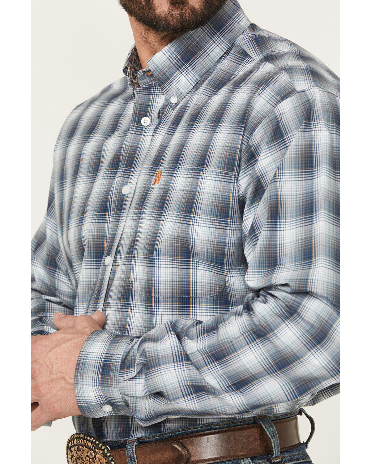 Image #3 - Cinch Men's Plaid Print Long Sleeve Button-Down Western Shirt, Multi, hi-res