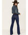 Image #3 - RANK 45® Women's Dark Wash Mid Rise Flare Jeans, Dark Wash, hi-res