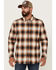 Image #1 - Cody James Men's Hombre Plaid Print Long Sleeve Button-Down Stretch Western Shirt, Tan, hi-res