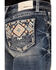 Image #2 - Grace In LA Women's Medium Wash Geo Print Embroidered Mid Rise Bootcut Stretch Denim Jeans, Medium Wash, hi-res