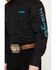 Image #3 - Wrangler Men's Western Solid Logo Long Sleeve Snap Western Shirt, Black, hi-res
