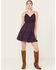 Image #1 - Shyanne Women's Lace Crochet Mini Dress, Purple, hi-res