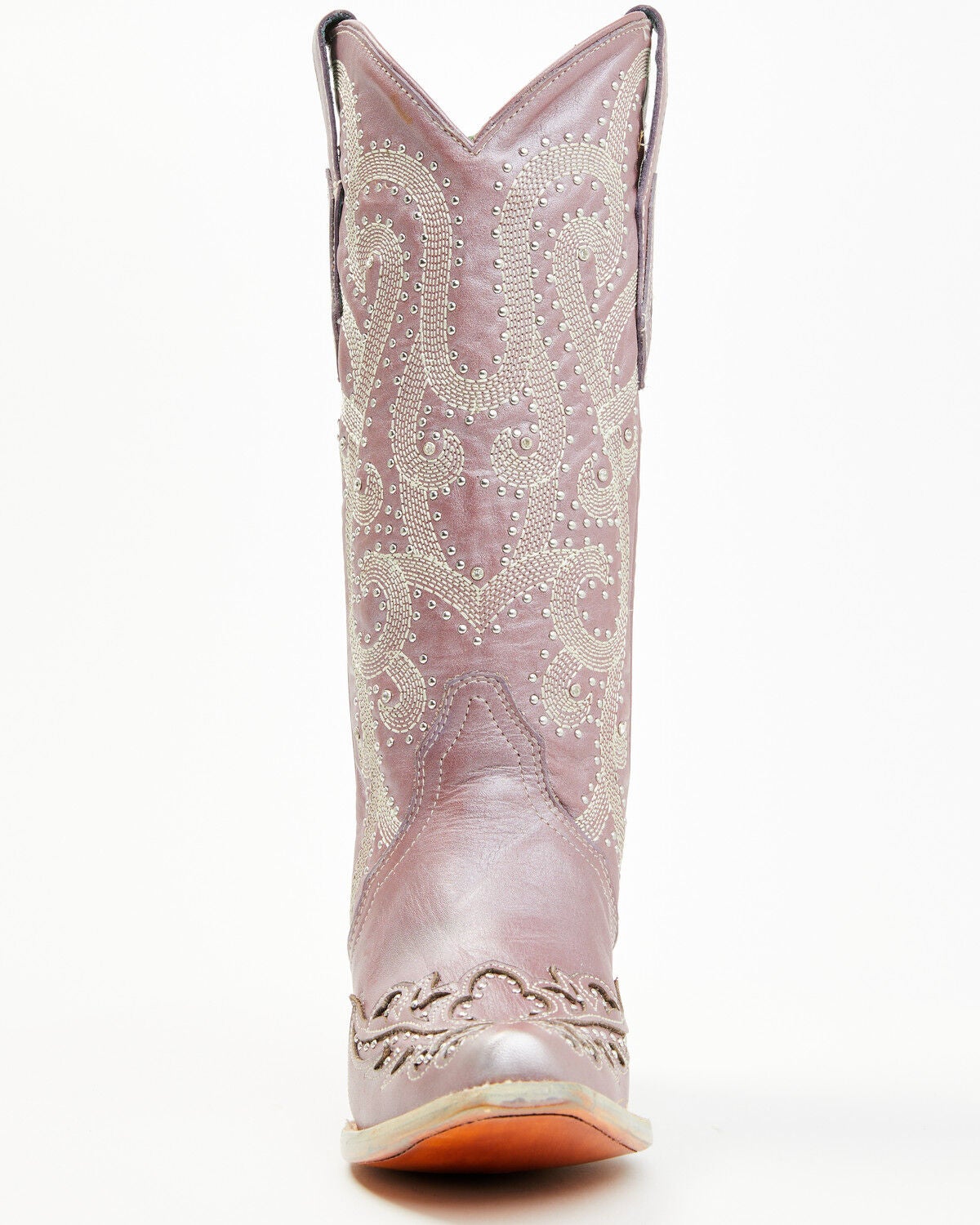 Image #4 - Corral Women's Metallic Embellished Overlay Western Boots - Snip Toe, Rose, hi-res