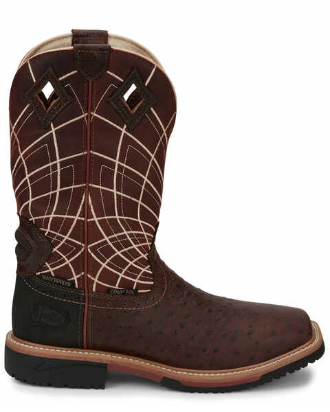 Image #2 - Justin Men's Derrickman Western Work Boots - Composite Toe, Cognac, hi-res