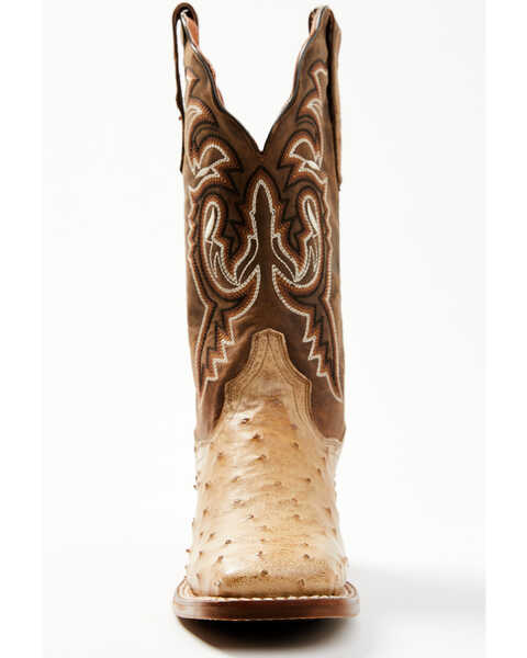 Image #4 - Dan Post Women's Exotic Full Quill Ostrich Western Boots - Broad Square Toe, Sand, hi-res