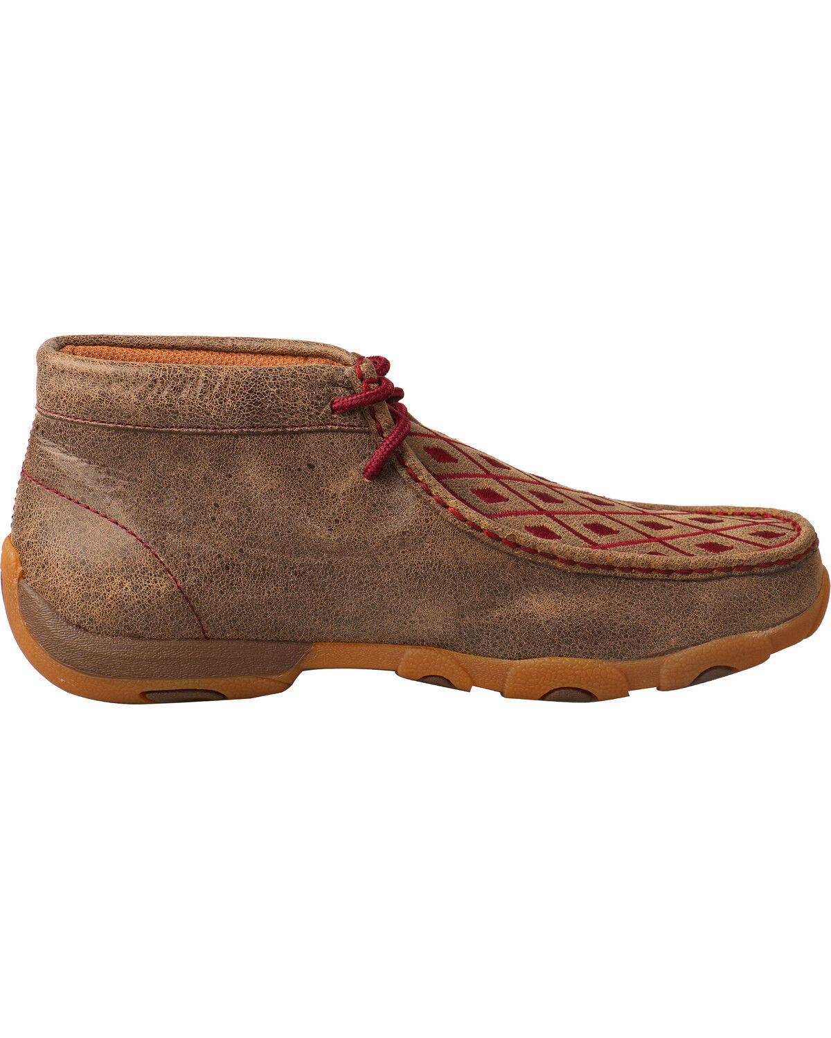 Image #2 - Twisted X Women's Diamond Embroidered Chukka Driving Mocs, Brown, hi-res