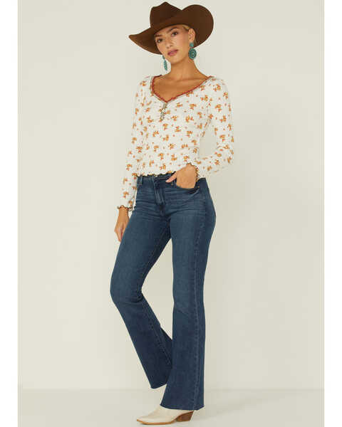 Image #4 - Wild Moss Women's Floral Ribbed Top, , hi-res