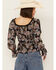 Image #4 - Wild Moss Women's Smocked Front Cold Shoulder Long Sleeve Shirt, Black, hi-res