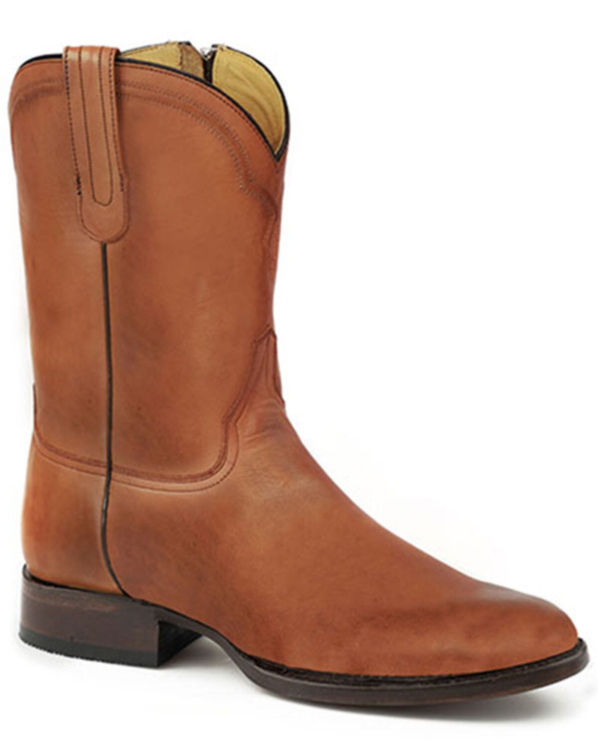 Image #1 - Stetson Men's Rancher Zip Western Boots - Round Toe, Brown, hi-res