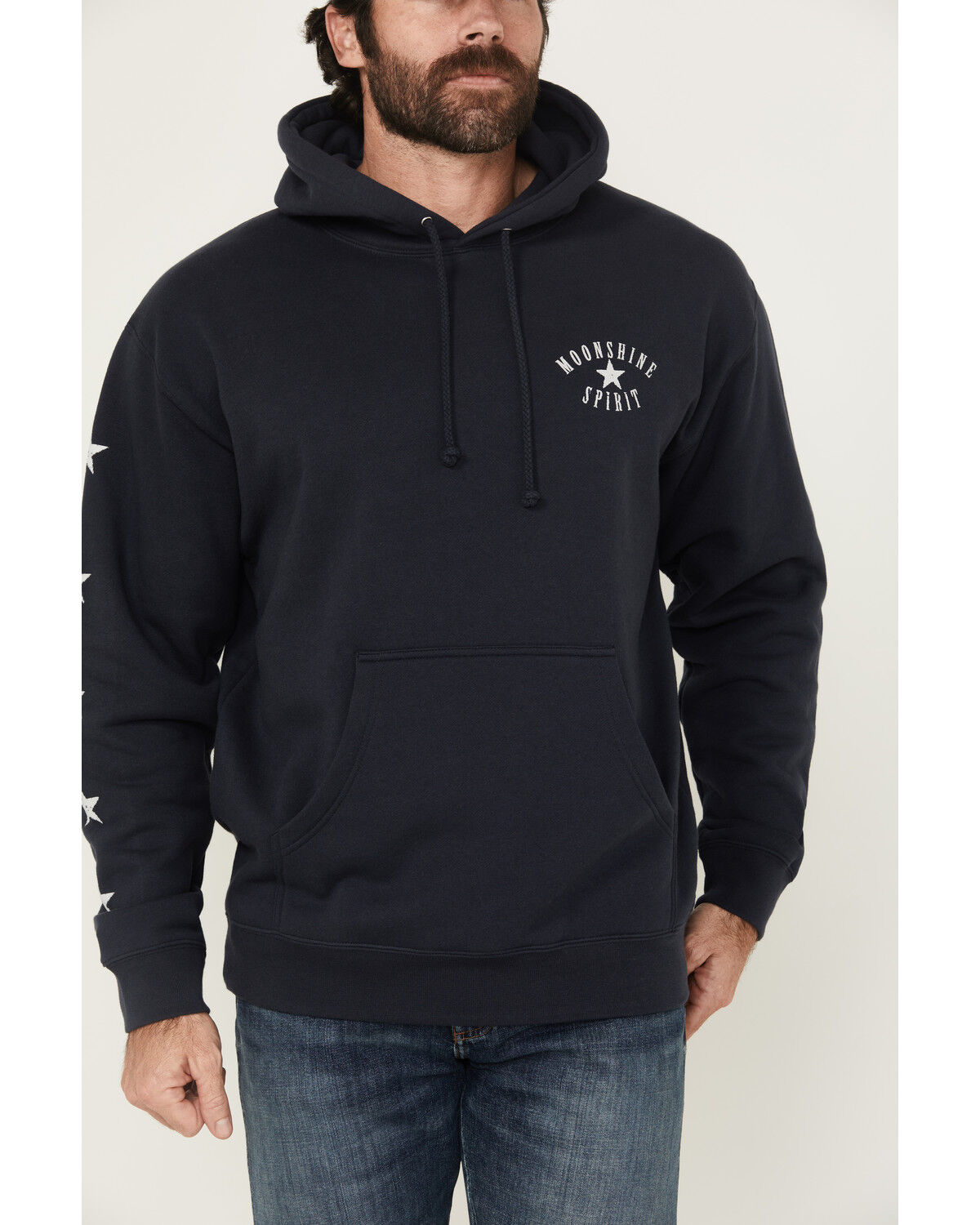 Image #4 - Moonshine Spirit Men's Eagle Star Graphic Hooded Sweatshirt, Navy, hi-res
