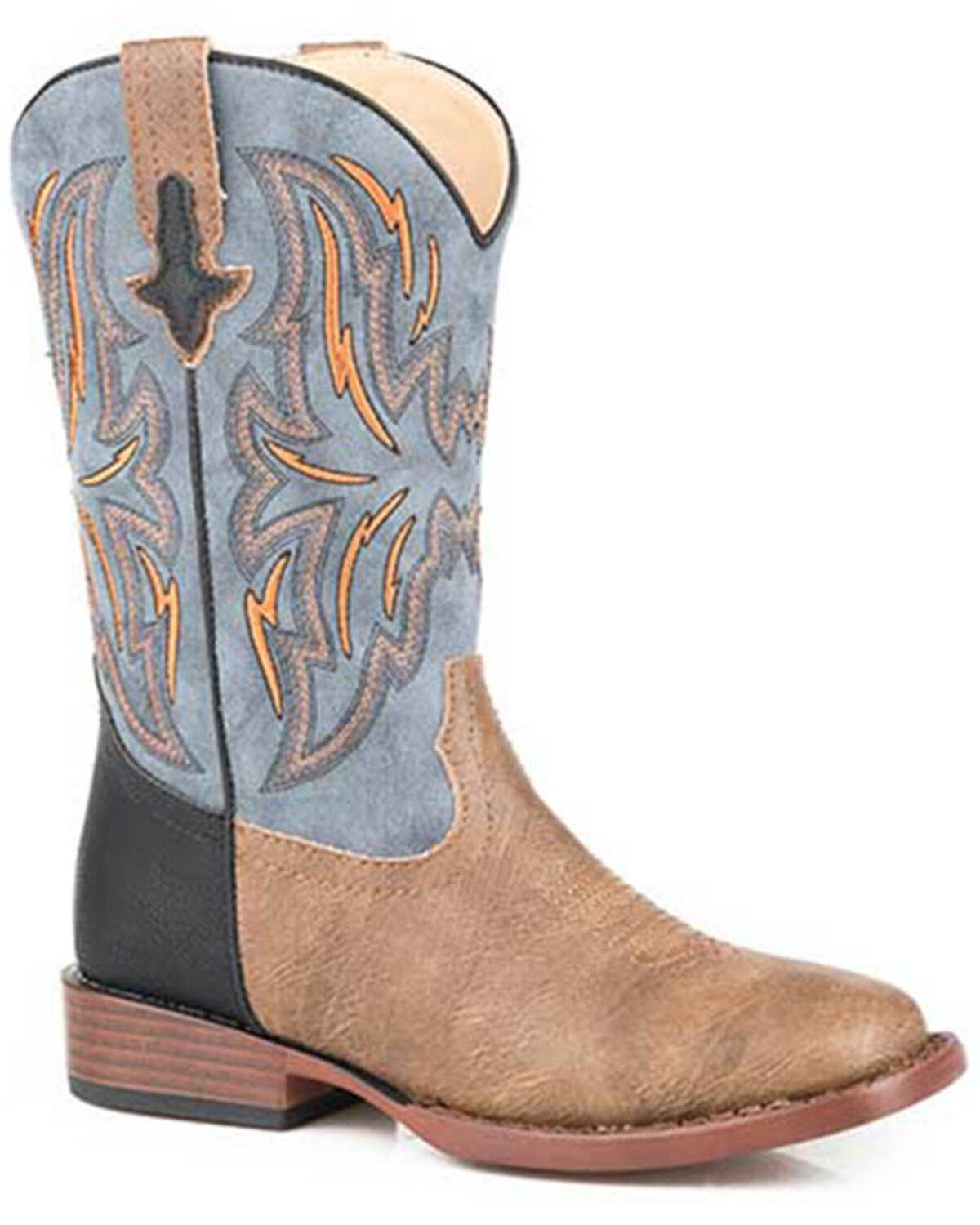 Image #1 - Roper Little Boys' Dalton Western Boots - Broad Square Toe, Tan, hi-res