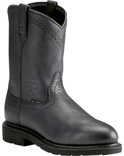 Image #1 - Ariat Sierra Men's Black Work Boots - Steel Toe, Black, hi-res