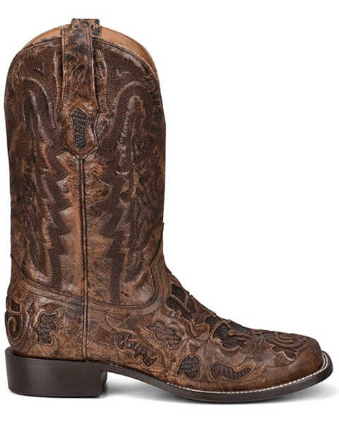 Image #2 - Corral Men's Exotic Alligator Inlay Western Boots - Broad Square Toe, Brown, hi-res