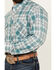Image #3 - Wrangler Men's Plaid Print Logo Long Sleeve Button-Down Western Shirt, Green, hi-res