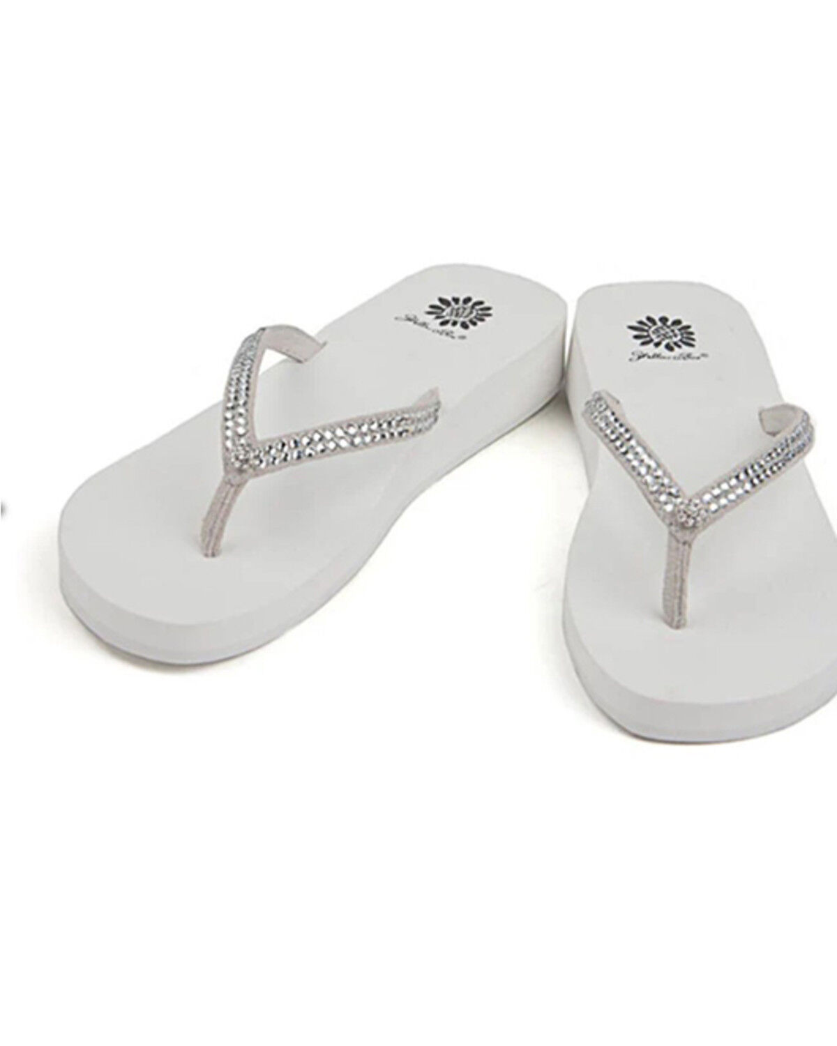 Image #4 - Yellow Box Women's Jello Rhinestone Sandals, White, hi-res