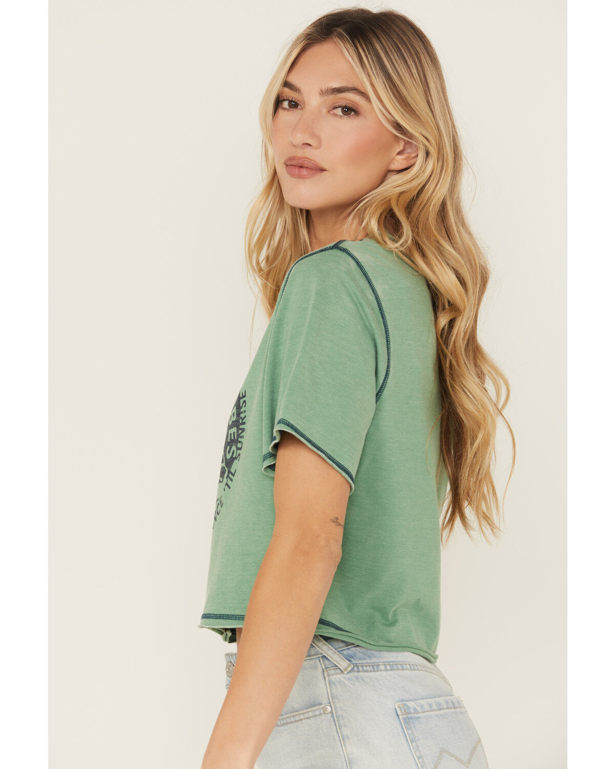 Image #2 - Cleo + Wolf Women's Desert Festival Short Sleeve Graphic Tee, Green, hi-res