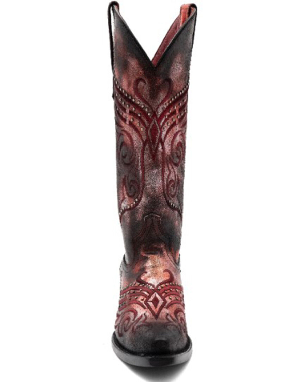 Image #4 - Ferrini Women's Masquerade Western Boots - Snip Toe, Red, hi-res