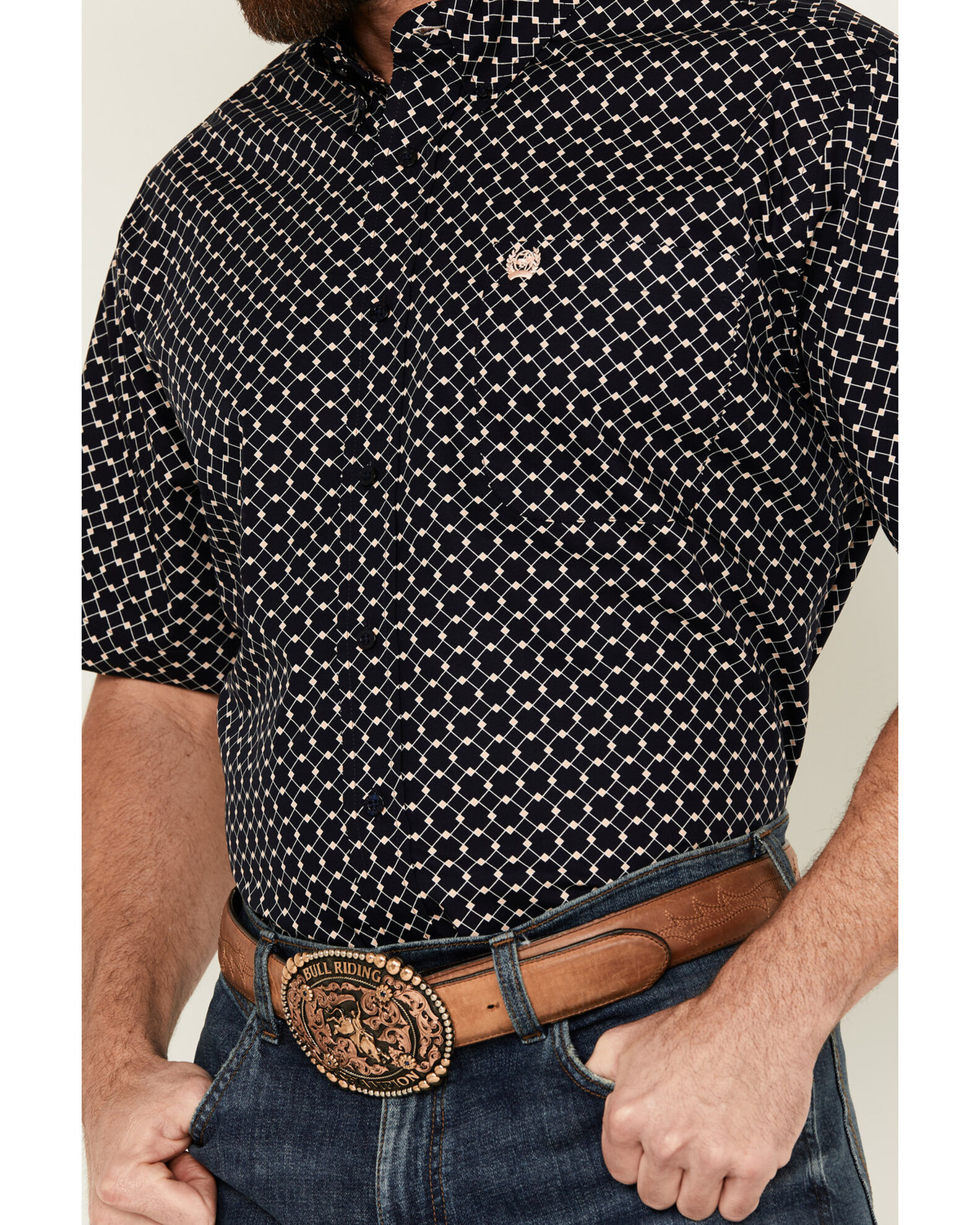 Cinch Men s Boot Barn Exclusive Geo Print Short Sleeve Button Down Western Shirt Country Outfitter