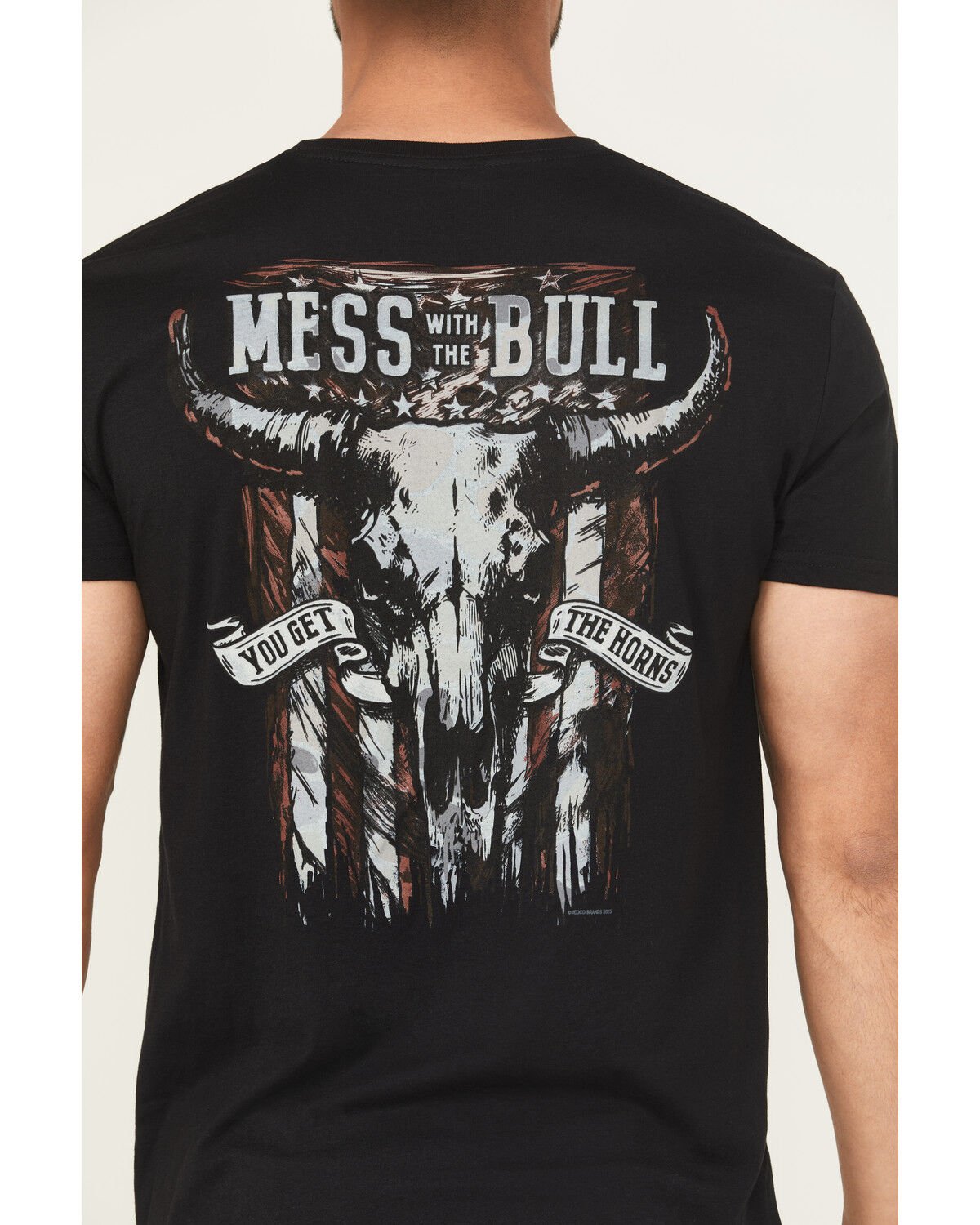 Image #4 - Buckwear Men's Bull Horns Short Sleeve Graphic, Black, hi-res