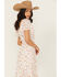 Image #2 - Wild Moss Women's Floral Print Short Sleeve High-Low Dress, Ivory, hi-res