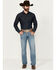 Image #1 - Ariat Men's Boot Barn Exclusive M2 Nolan Badger Medium Wash Relaxed Bootcut Stretch Denim Jeans, Medium Wash, hi-res