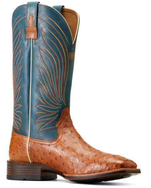 Ariat Men's Brandin' Ultra Exotic Western Boots - Broad Square Toe , Beige, hi-res