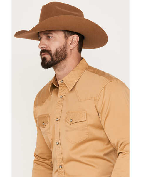 Image #2 - Blue Ranchwear Men's Twill Long Sleeve Snap Shirt, Medium Yellow, hi-res
